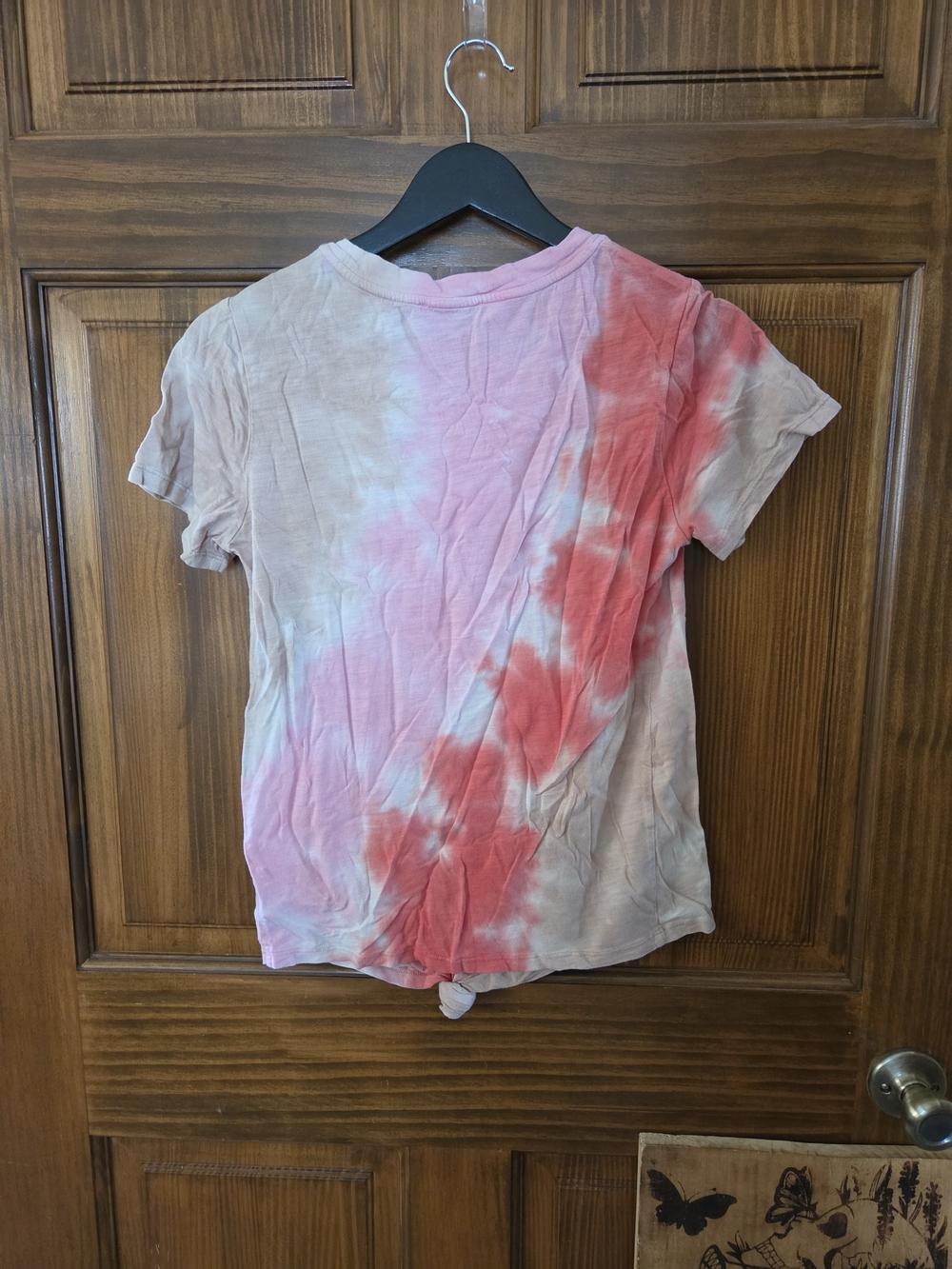 Sanctuary Pink and Beige Tie-Dye Knot Front Tee - Picture 2 of 8